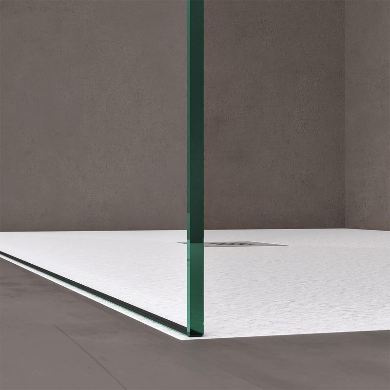 Perete dus Walk-In,  sticla securizata, sablata partial 10 mm, dimensiuni 100, 120, 140 cm, Lotus Efect, Sicilia