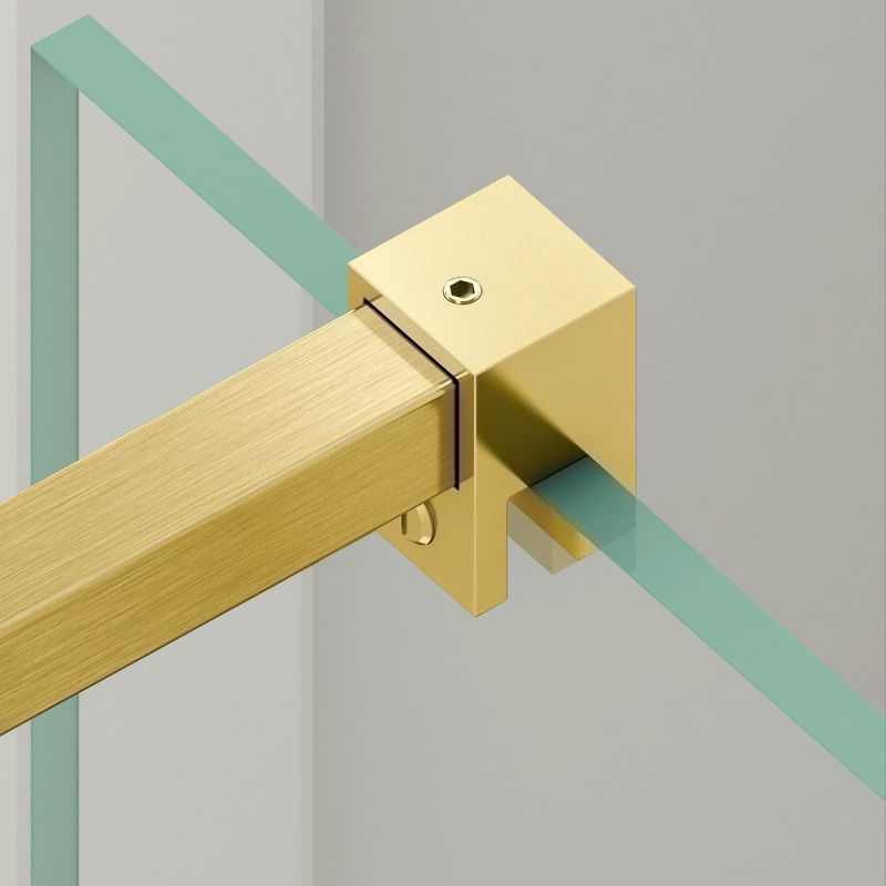 Perete dus Walk-In Ultra-Slim, sticla securizata de 8 mm, dimensiuni 80-120x200 cm, profile auriu mat, Nano Easy Clean, Matia
