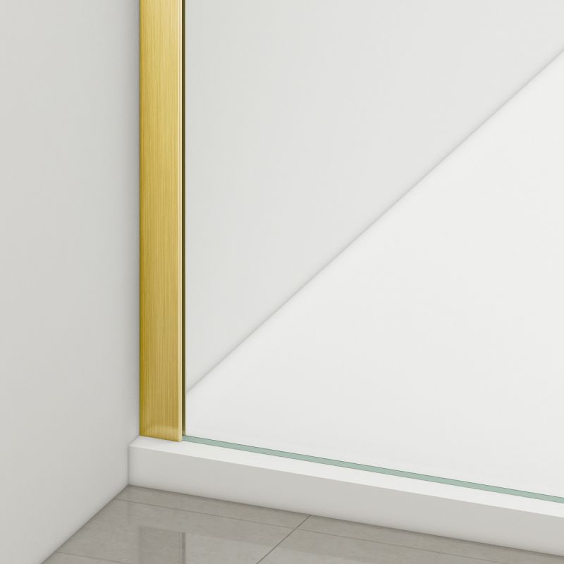 Perete dus Walk-In Ultra-Slim, sticla securizata de 8 mm, dimensiuni 80-120x200 cm, profile auriu mat, Nano Easy Clean, Matia