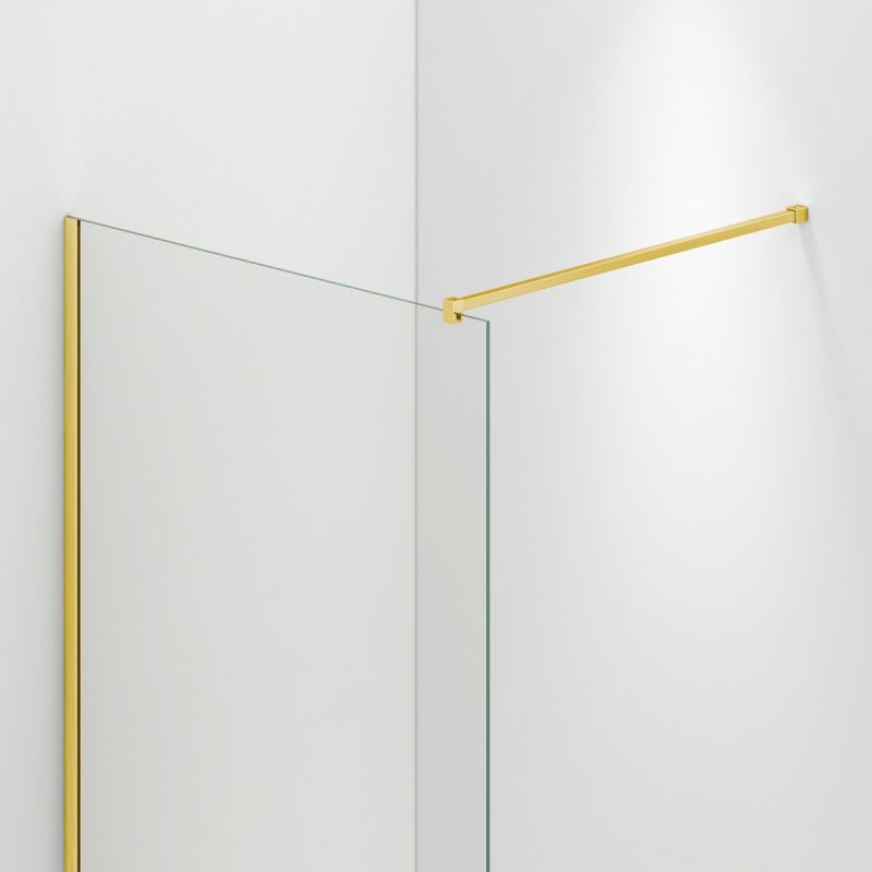 Perete dus Walk-In Ultra-Slim, sticla securizata de 8 mm, dimensiuni 80-120x200 cm, profile auriu mat, Nano Easy Clean, Matia