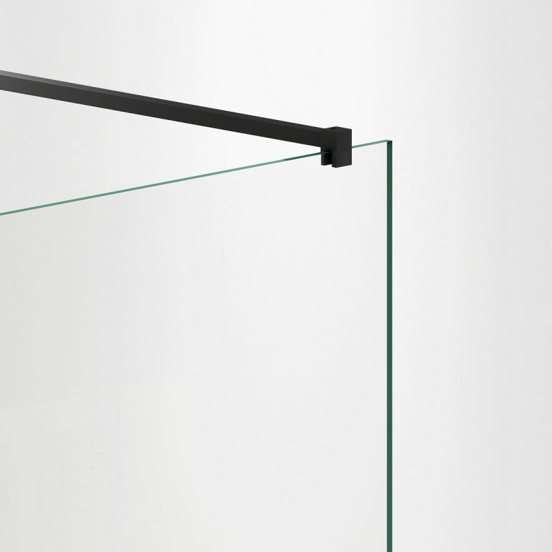 Perete dus Walk-In Ultra-Slim, sticla securizata de 8 mm, dimensiuni 80-120x200 cm, profile negru mat, Nano Easy Clean, Matia