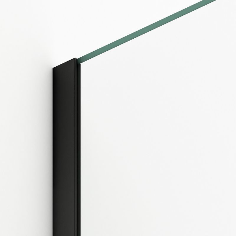 Perete dus Walk-In Ultra-Slim, sticla securizata de 8 mm, dimensiuni 80-120x200 cm, profile negru mat, Nano Easy Clean, Matia