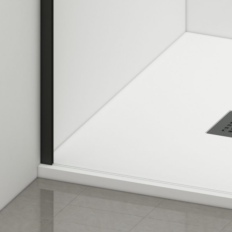 Perete dus Walk-In Ultra-Slim, sticla securizata de 8 mm, dimensiuni 80-120x200 cm, profile negru mat, Nano Easy Clean, Matia