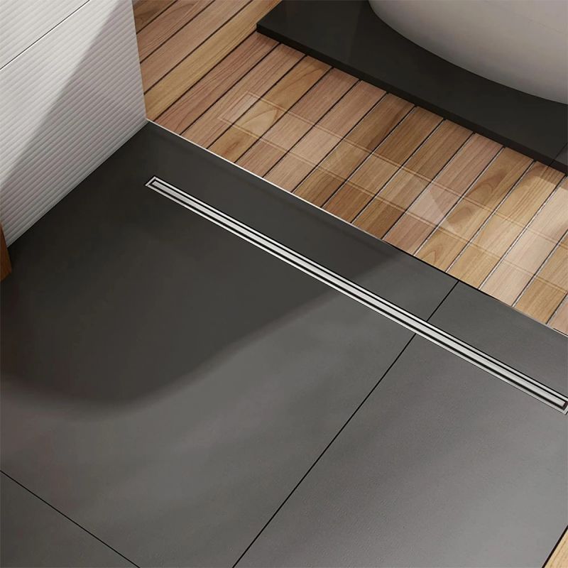 Rigola de dus, slim, Sifon 360° dimensiuni 60 sau 80 cm, otel SS304, Crom, Rivela