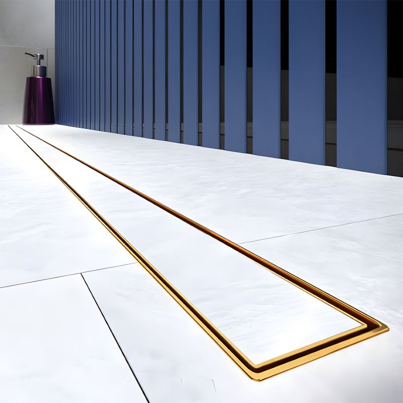 Rigola Dus, faiantabila, sifon Viega, Slim Auriu Mat, dimensiuni intre 60-90 cm, otel inoxidabil