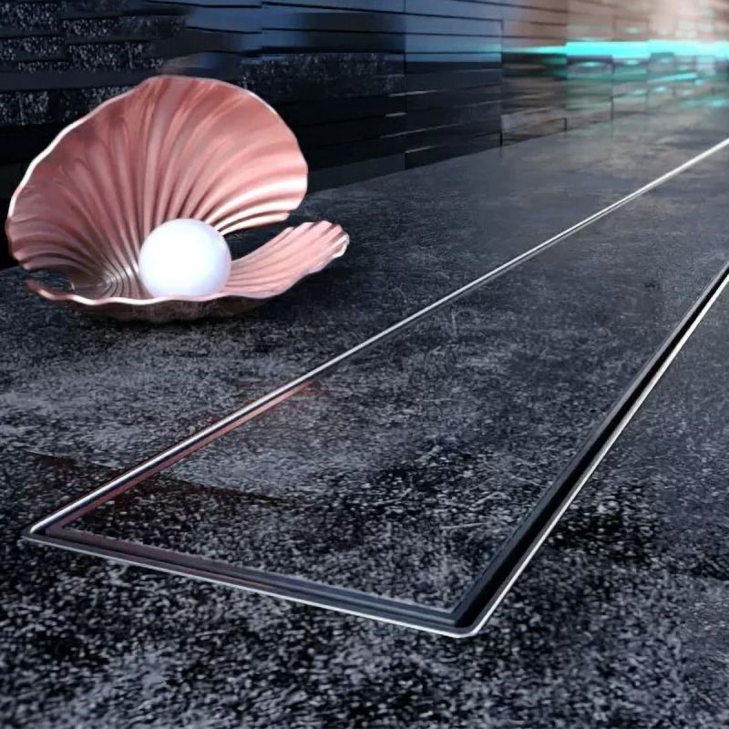 Rigola Dus faiantabila, sifon Viega, model încorporat sub placă, Crom, Slim, dimensiuni 50-120 cm, latime 3,2 cm