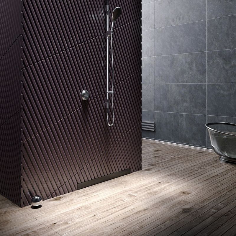 Rigola Dus montaj pe perete, sifon Viega, Negru, dimensiune 60, 80 cm, latime 7.4 cm, otel inoxidabil