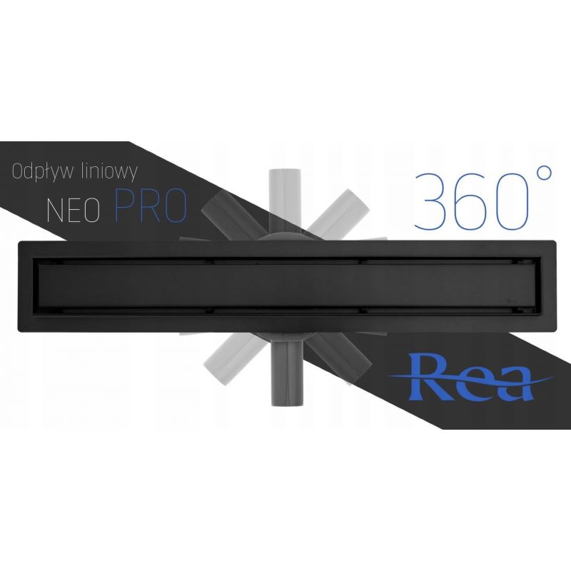 Rigola REA PRO BLACK, faiantabila, dimensiuni disponibile 70-100 cm, design deosebit