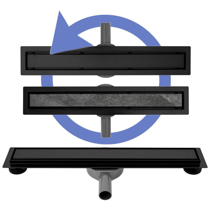 Rigola REA PRO BLACK, faiantabila, dimensiuni disponibile 70-100 cm, design deosebit