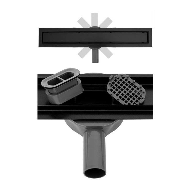 Rigola REA PRO BLACK, faiantabila, dimensiuni disponibile 70-100 cm, design deosebit