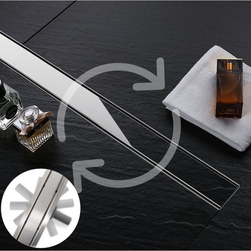 Rigola scurgere dus, Pure Pro, dimensiune 100 cm, faiantabil, sifon 360, otel inoxidabil