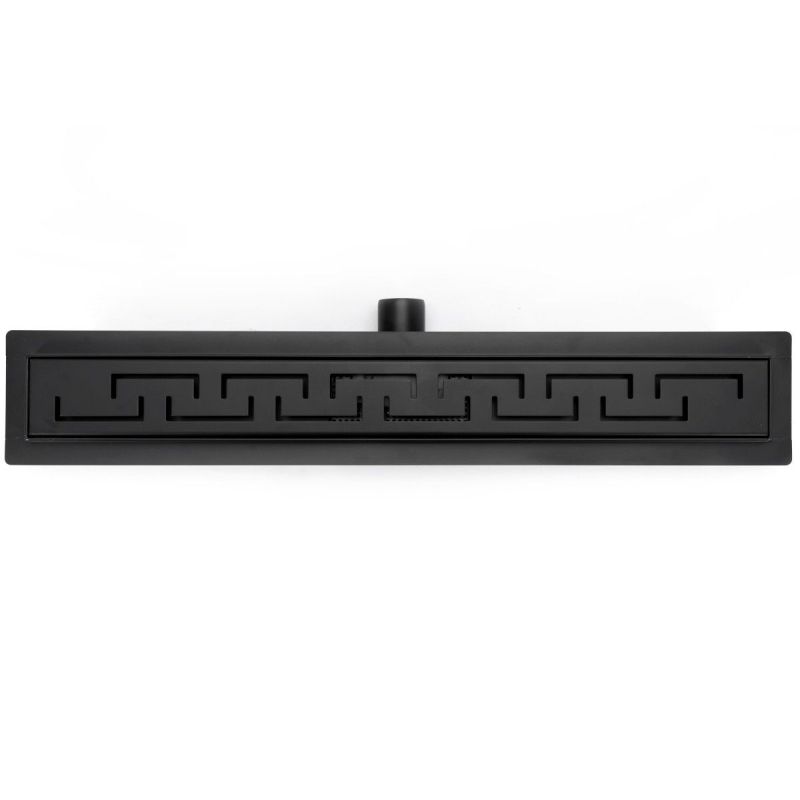Rigola scurgere dus, REA-Greek Black Mat, 90 cm, completa, finisaj Negru Mat