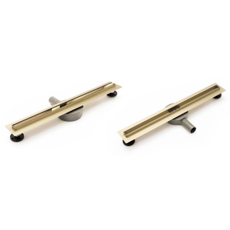 Rigola scurgere dus, REA-Neo Slim Mirror Gold Pro, dimensiuni 90 si 100 cm, completa, finisaj gold