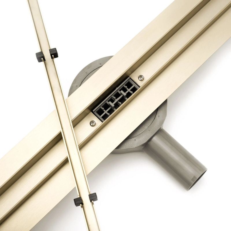 Rigola scurgere dus, REA-Neo Slim Mirror Gold Pro, dimensiuni 90 si 100 cm, completa, finisaj gold