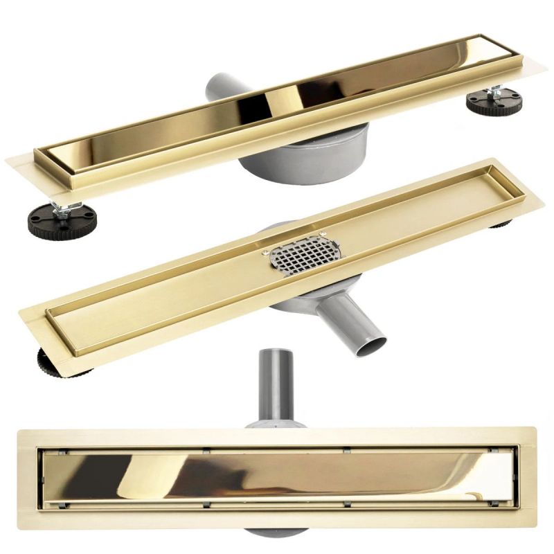 Rigola scurgere dus, REA-Pure Neo Mirror Gold Pro, dimensiuni intre 80 - 100 cm, completa, finisaj gold