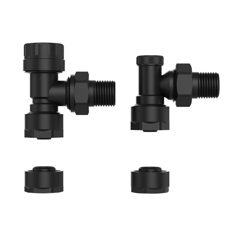 Robinet pentru conexiune laterala,  alama, conexiune 1/2”, Negru