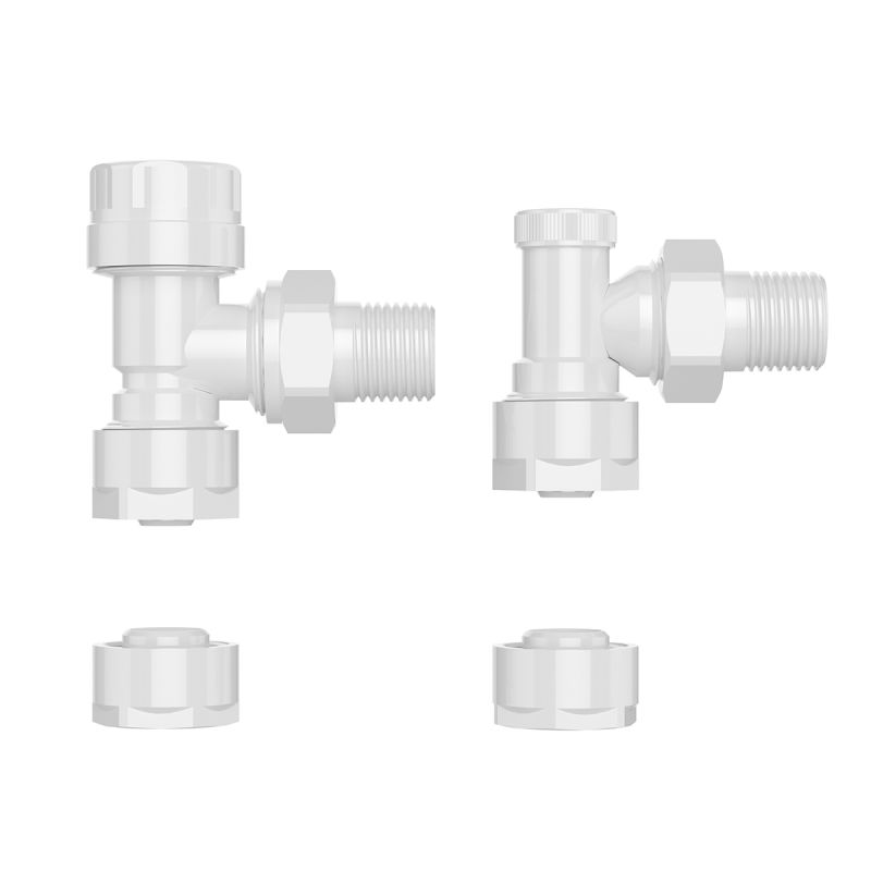 Robinet pentru conexiune laterala, alama, conexiune 1/2”, Alb