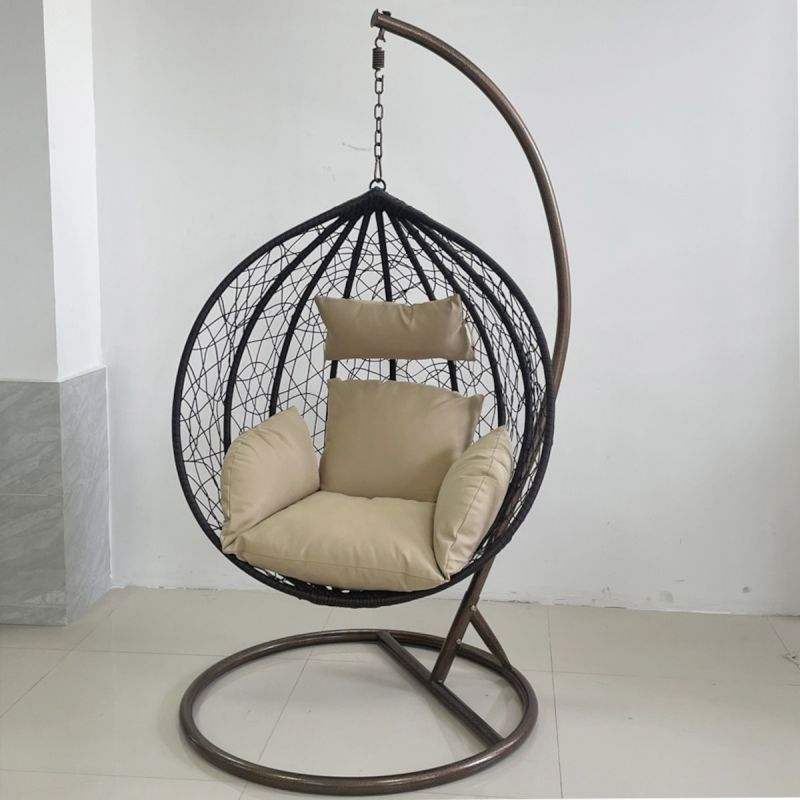 Scaun agatat, gradina sau terasa, Fotoliu suspendat, Curte sau Living, ratan, California Brown XL