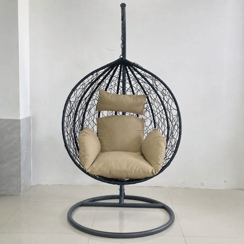 Scaun agatat, gradina sau terasa, Fotoliu suspendat de relaxare, California Black XL