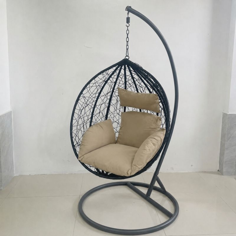 Scaun agatat, gradina sau terasa, Fotoliu suspendat de relaxare, California Black XL