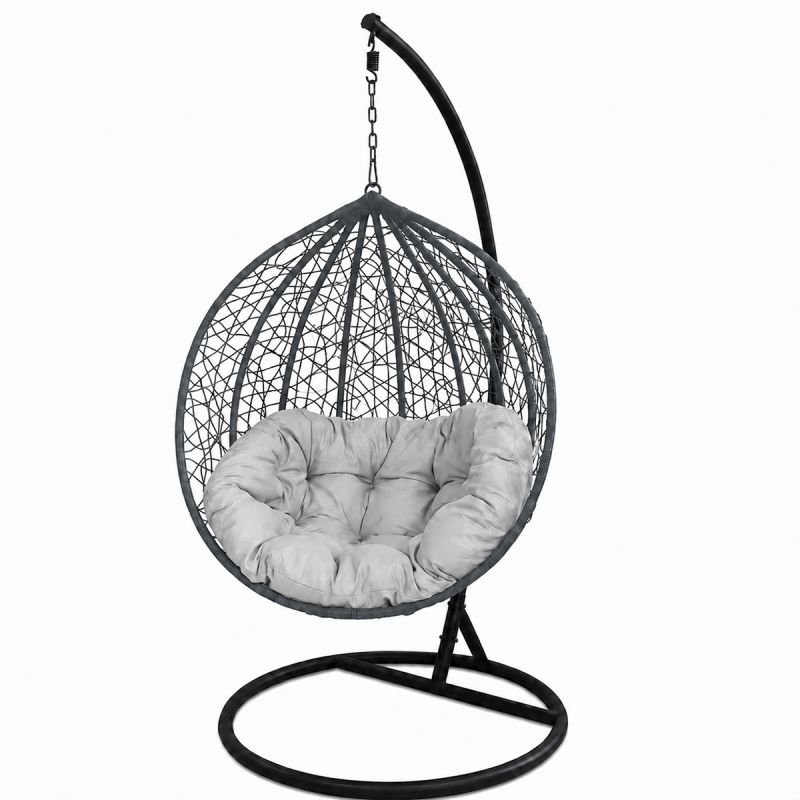 Scaun agatat, gradina sau terasa, Fotoliu suspendat de relaxare, California Grey XL