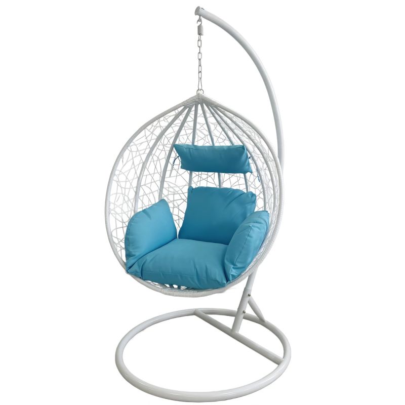 Scaun agatat, gradina sau terasa, Fotoliu suspendat de relaxare, California White XL