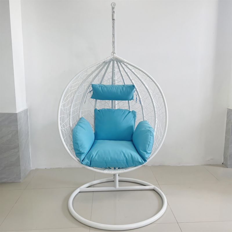 Scaun agatat, gradina sau terasa, Fotoliu suspendat de relaxare, California White XL