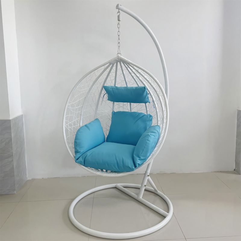 Scaun agatat, gradina sau terasa, Fotoliu suspendat de relaxare, California White XL