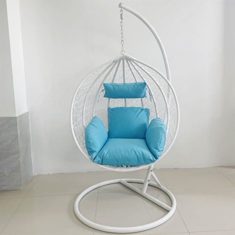 Scaun agatat, gradina sau terasa, Fotoliu suspendat de relaxare, California White XL