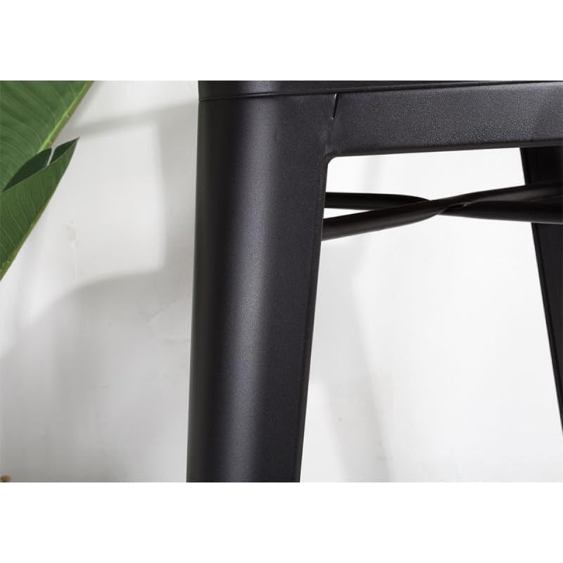 Scaun de bar, cadru ranforsat, fier, sezut din lemn de ulm, design industrial, 43x43x76 cm, Timo