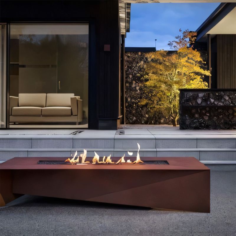 Semineu pe gaz CNG, otel corten, valva de pornire, reglare flacara, 150x70x35 cm, Luxora