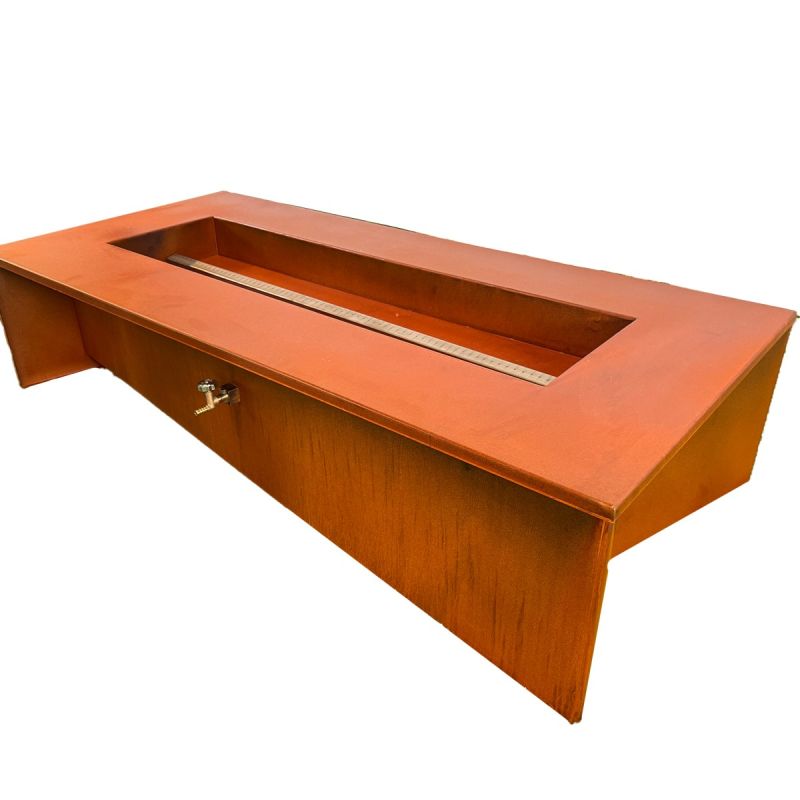 Semineu pe gaz CNG, otel corten, valva de pornire, reglare flacara, 150x70x35 cm, Luxora