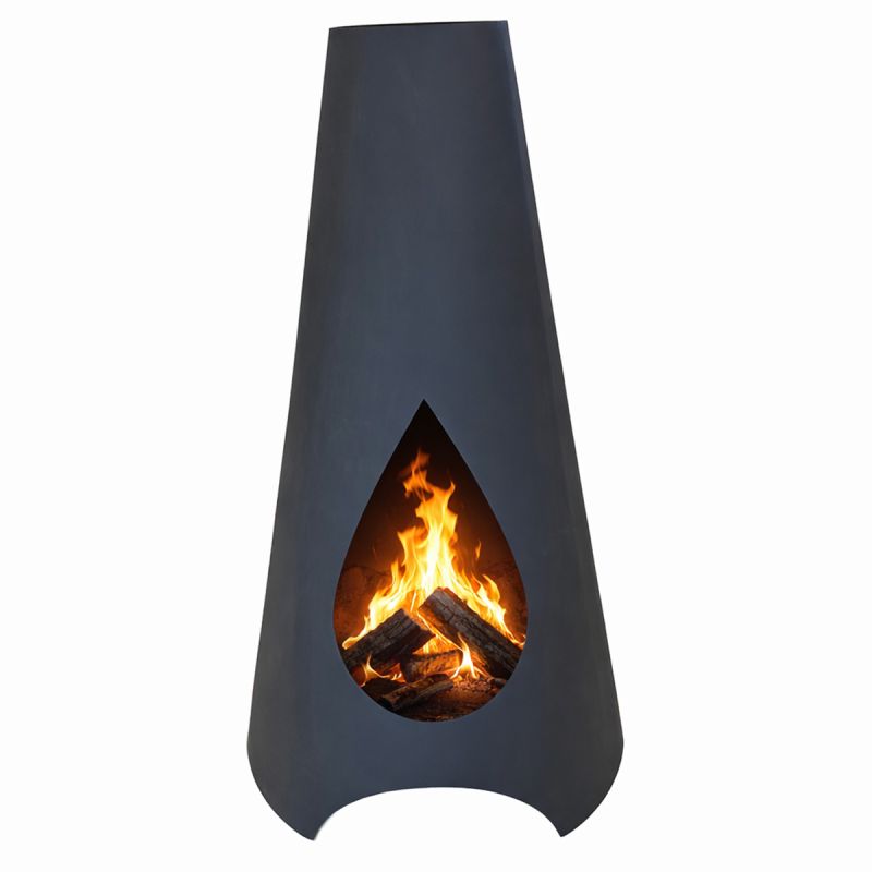 Semineu, Vatra de foc, Negru, inaltime 120 cm, otel corten de 1.5 mm, Hades