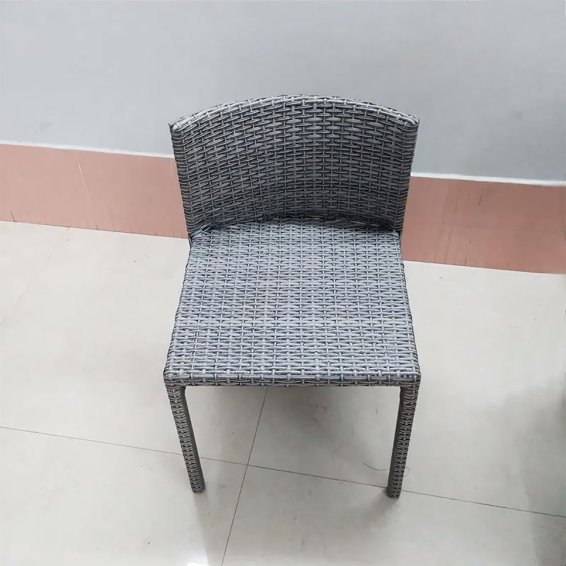 Set masa cu 2 scaune pliabil stivuibil, gradina, terasa, poliratan, blat de sticla, diametru 65 cm, Palermo