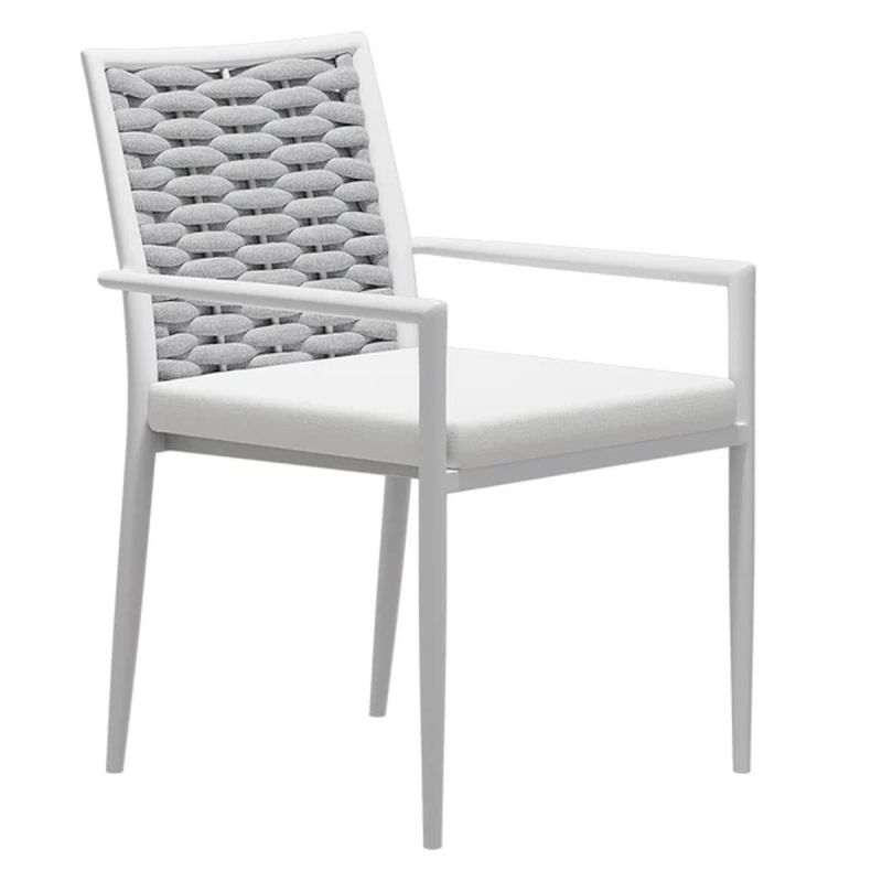 Set mobilier, 6 scaune, impletitura tip funie, terasa sau gradina, masa extensibila, Torino
