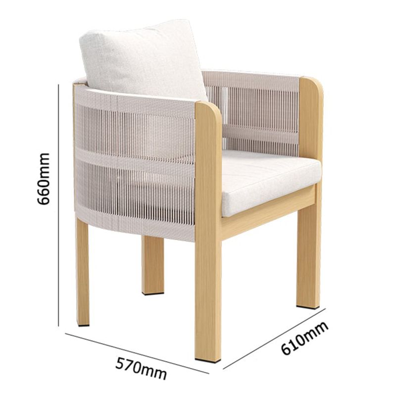 Set mobilier, 6 scaune, masa extensibila, terasa sau gradina, aluminiu si impletitura tip funie, perne incluse, Riviera