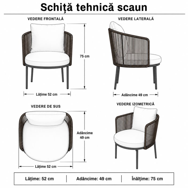 Set mobilier, 8 scaune, terasa, gradina, masa, cadru aluminiu poliratan, lemn masiv de Tec, Tess