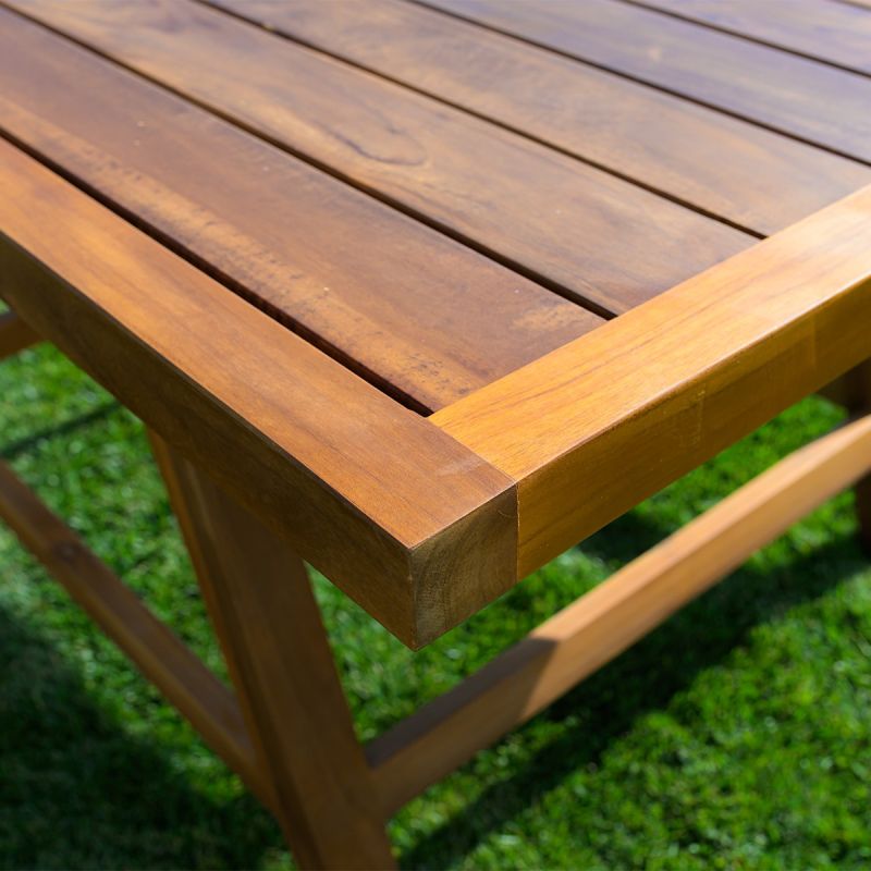 Set mobilier, 8 scaune, terasa, gradina, masa, cadru aluminiu poliratan, lemn masiv de Tec, Tess