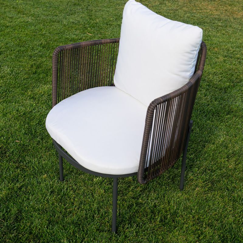 Set mobilier, 8 scaune, terasa, gradina, masa, cadru aluminiu poliratan, lemn masiv de Tec, Tess