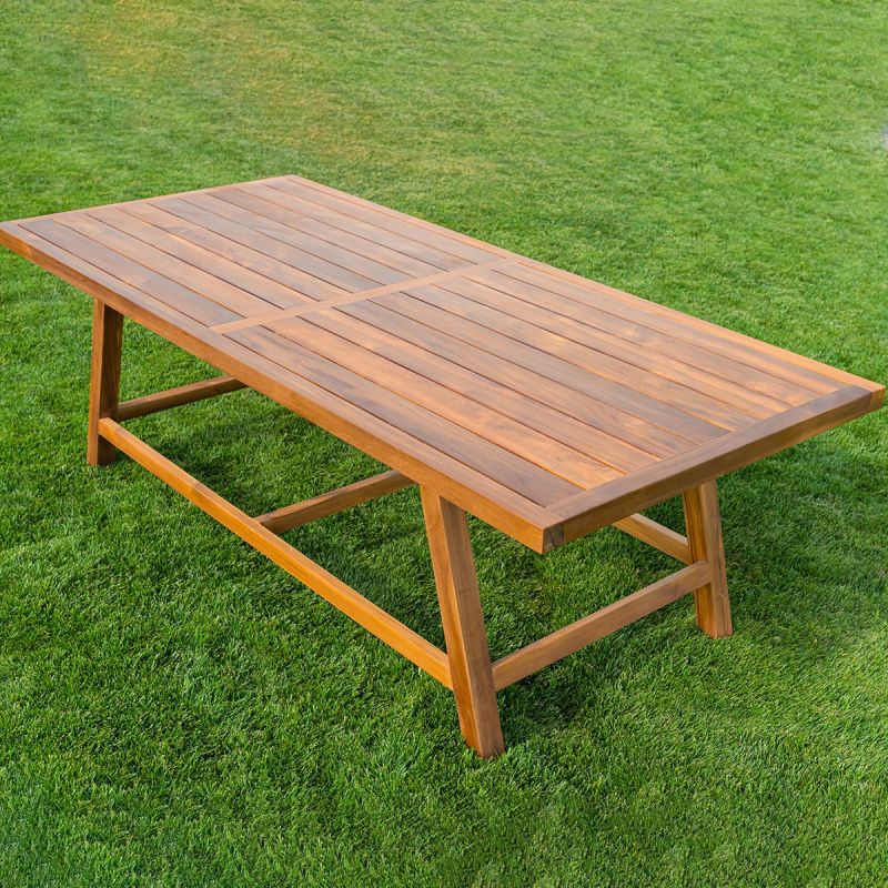 Set mobilier, 8 scaune, terasa, gradina, masa, cadru aluminiu poliratan, lemn masiv de Tec, Tess