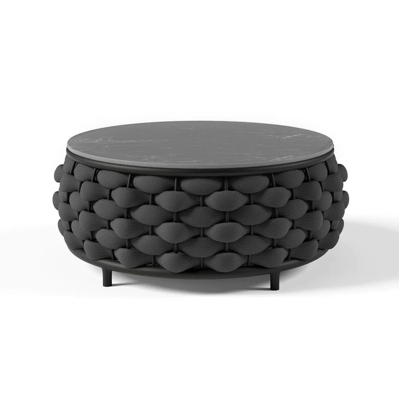 Set mobilier, aluminiu, terasa gradina, canapea, fotolii, masuta, impletitura rotunda tip funie, Dylan