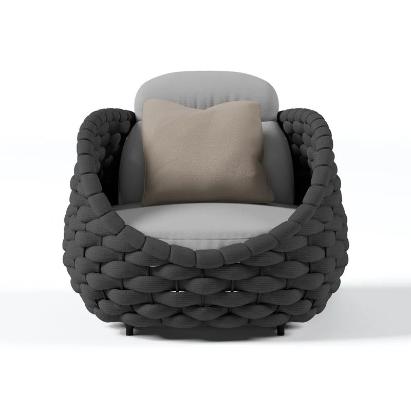 Set mobilier, aluminiu, terasa gradina, canapea, fotolii, masuta, impletitura rotunda tip funie, Dylan