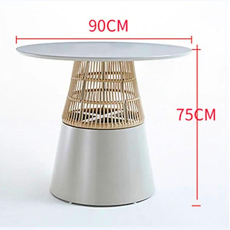 Set mobilier, cadru aluminiu si impletitura de poliratan, terasa, gradina, masa, 4 scaune,  June