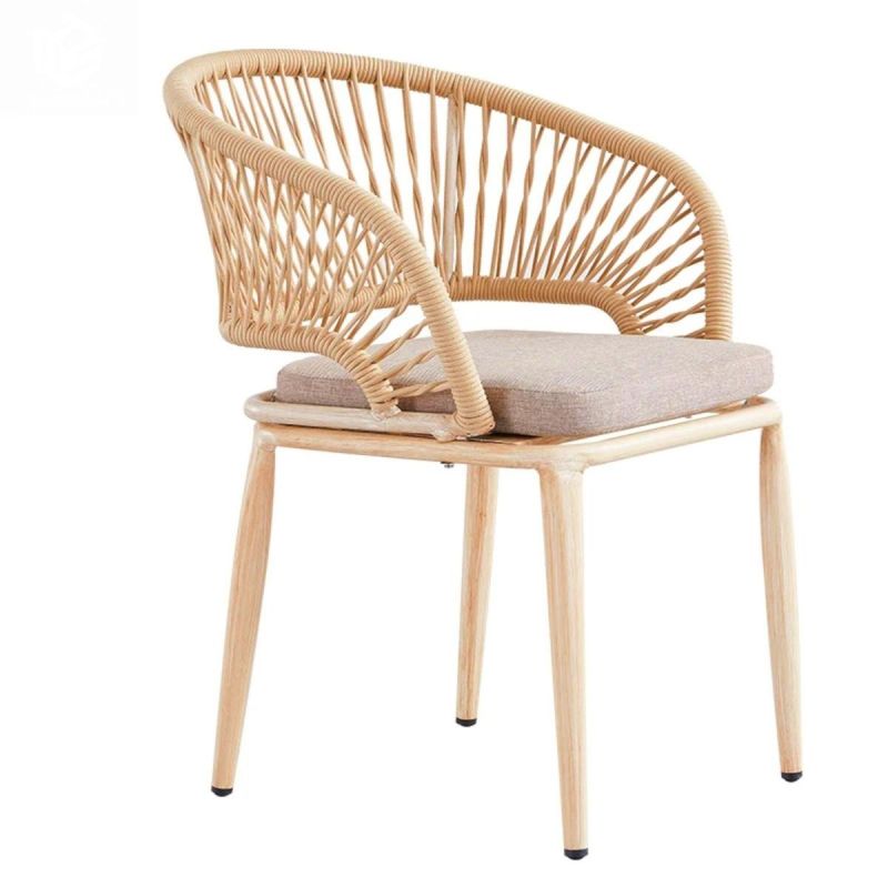 Set mobilier, cadru aluminiu si impletitura de poliratan, terasa, gradina, masa, 4 scaune,  June