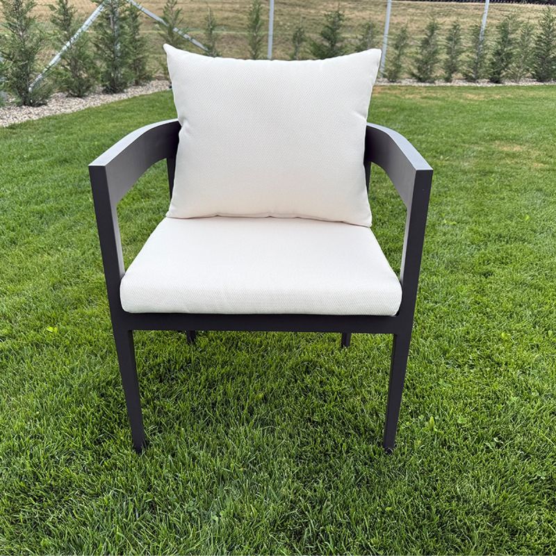 Set mobilier cu masa rotunda de 4 persoane, terasa sau gradina, aluminiu, tesatura din 100% Olefin, Costa Rica