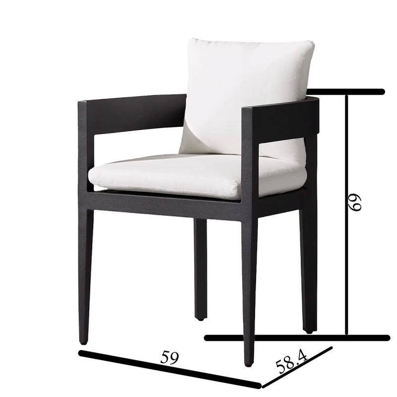 Set mobilier cu masa rotunda de 4 persoane, terasa sau gradina, aluminiu, tesatura din 100% Olefin, Costa Rica