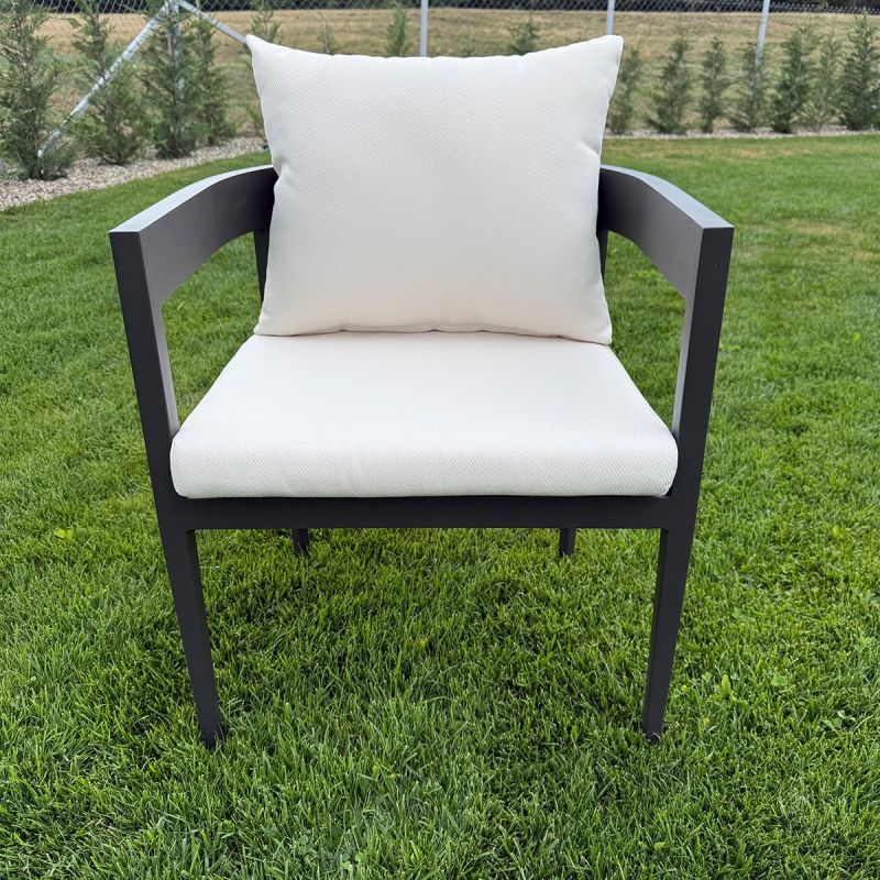 Set mobilier cu masa rotunda de 4 persoane, terasa sau gradina, aluminiu, tesatura din 100% Olefin, Costa Rica