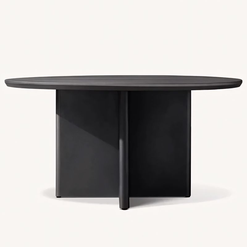 Set mobilier cu masa rotunda de 4 persoane, terasa sau gradina, aluminiu, tesatura din 100% Olefin, Costa Rica