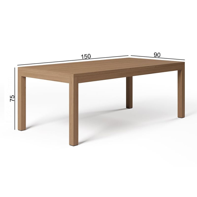 Set mobilier, masa 150 cm + 6 scaune, lemn de Tec, terasa sau gradina, impletitura tip funie, perne incluse, Gardenia