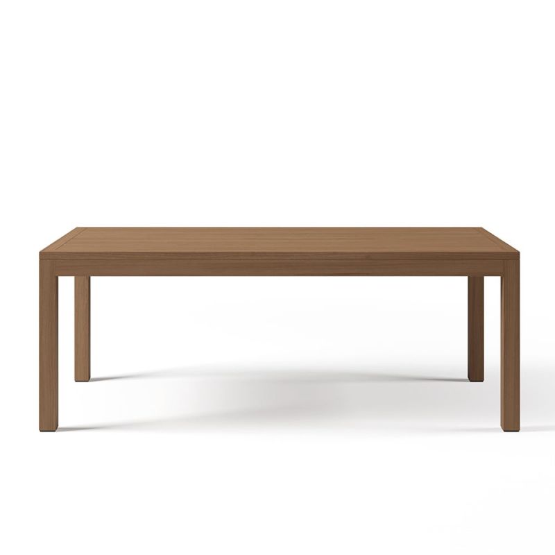 Set mobilier, masa 150 cm + 6 scaune, lemn de Tec, terasa sau gradina, impletitura tip funie, perne incluse, Gardenia